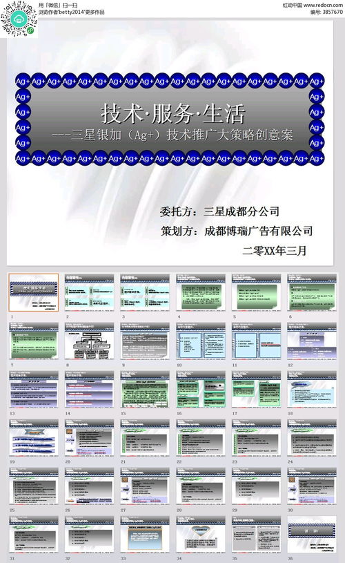 三星銀加AG技術推廣創意方案PPT模板素材下載